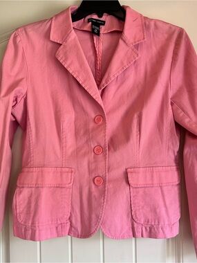 New York & Company Coral Pink Cotton Blazer